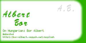 albert bor business card